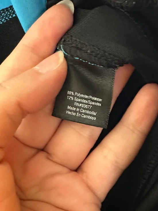 Xersion Black Athletic Capris with Blue & Teal Piping - Picture 6 of 6